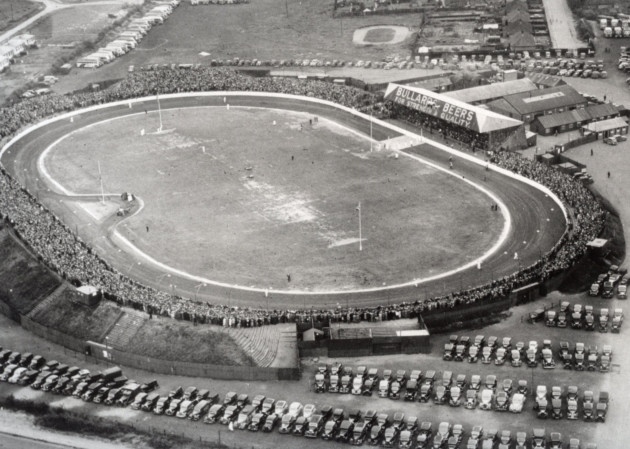Aerial shot of the Firs speedway Stadium Norwich