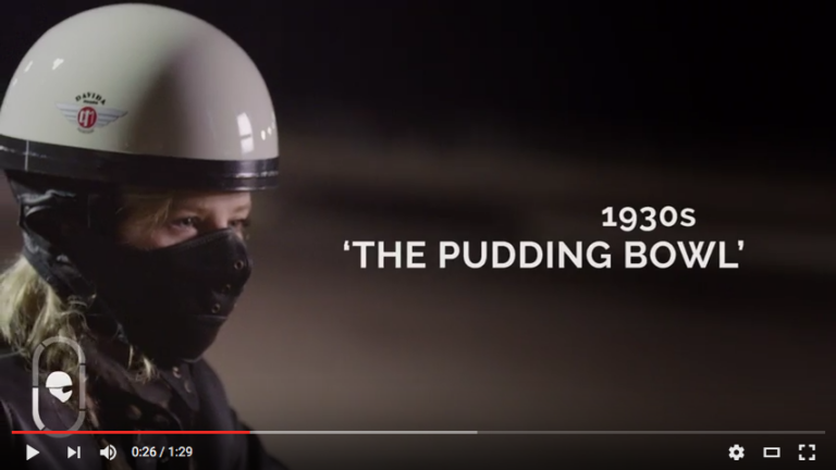 Pudding bowl helmet