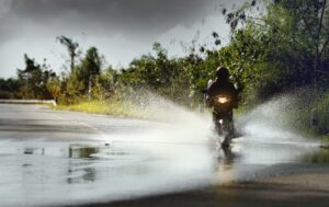 motorcycling in the rain