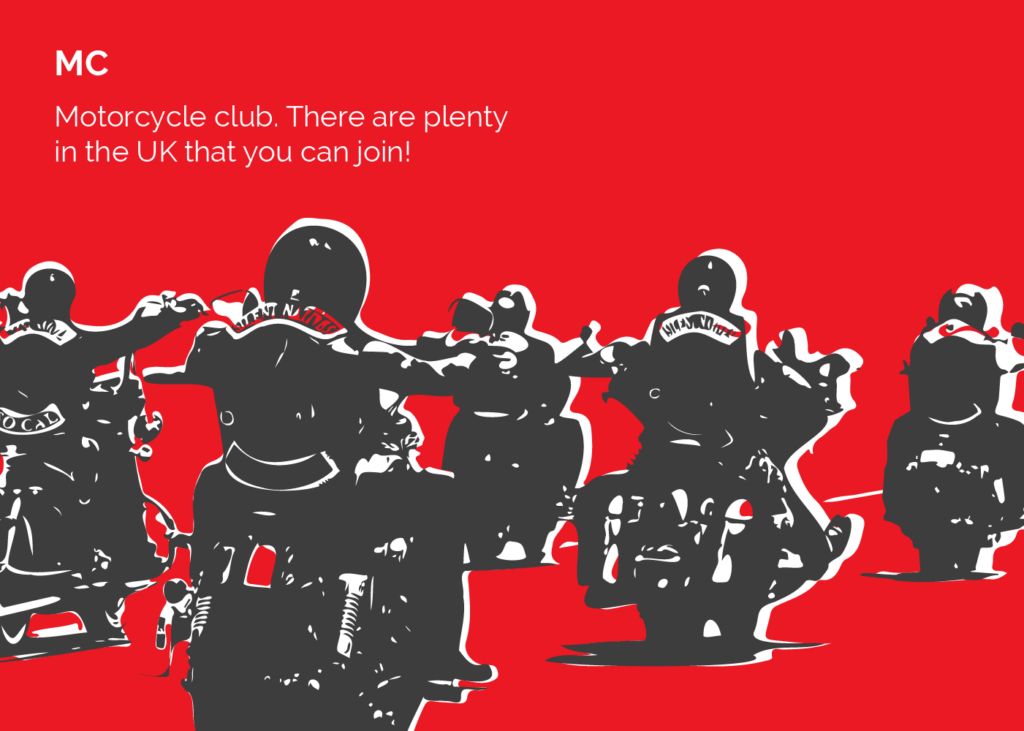 MC biker slang meaning - illustration