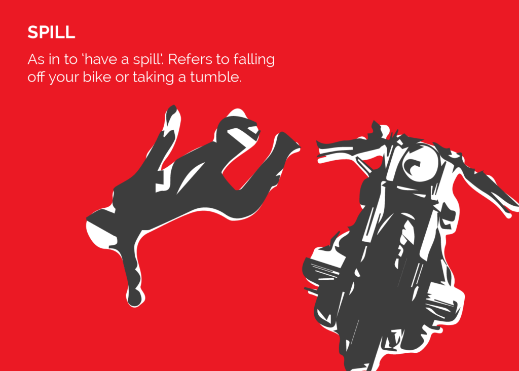 Spill biker slang meaning - illustration