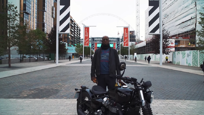Ian Wright and his Triumph