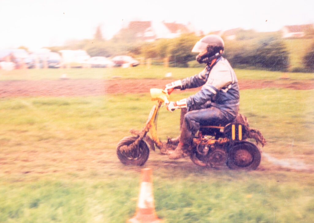 Scooter grass track racing Andy Saggers