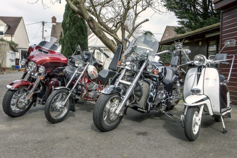 Fantic Chopper bike collection parked outside