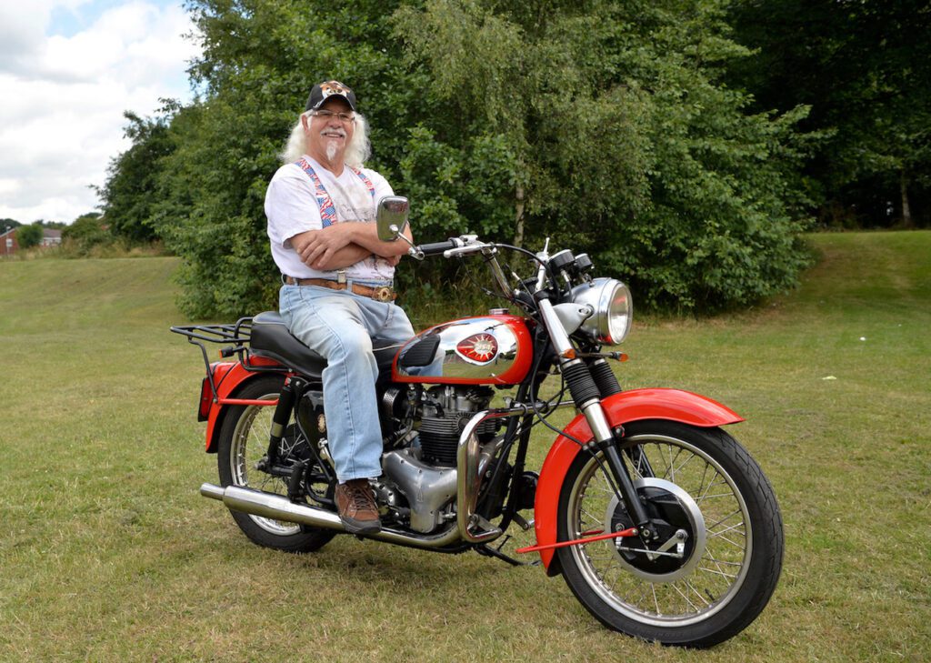 Brian Watson and his BSA Super Rocket motorcycle