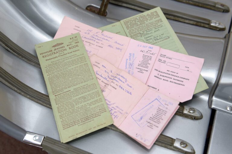 Original logbook and finance documents