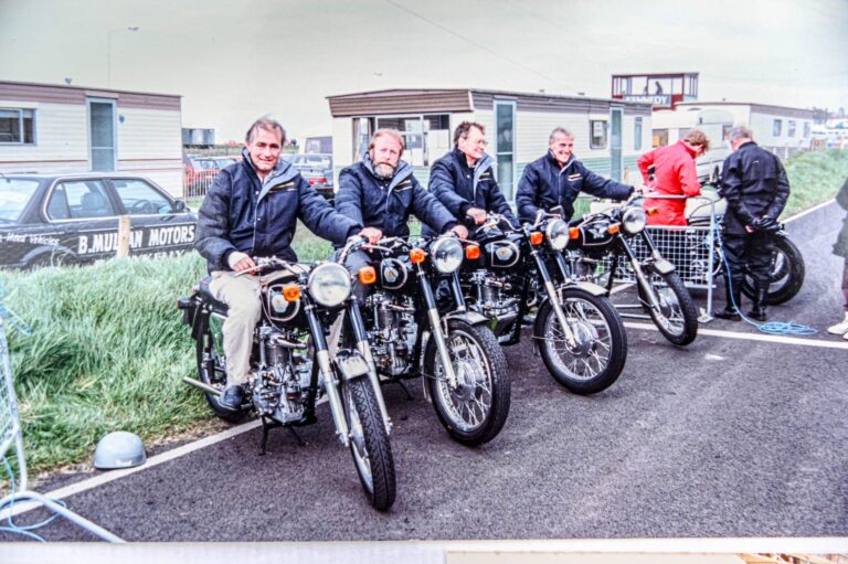 Roger (second left) with the diesel bikes