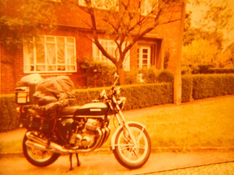 Outside Karen's parents' home in Leeds in 1977, just prior to touring Europe alone for five weeks.
