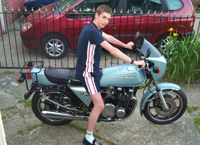 A young Stanley on the Kawasaki Z1R