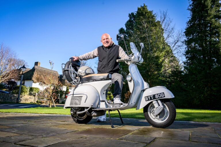 Owner David Chipping with Vespa GS160