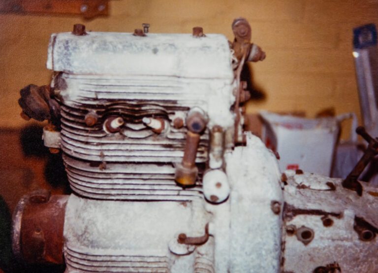 The Sunbeam S8 engine before it was restored