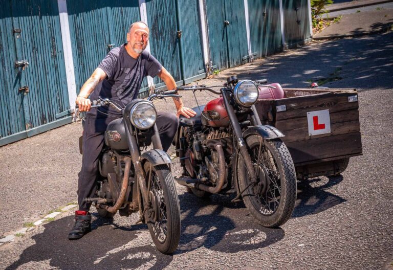 Martyn Guest with his BSA M21 and B31