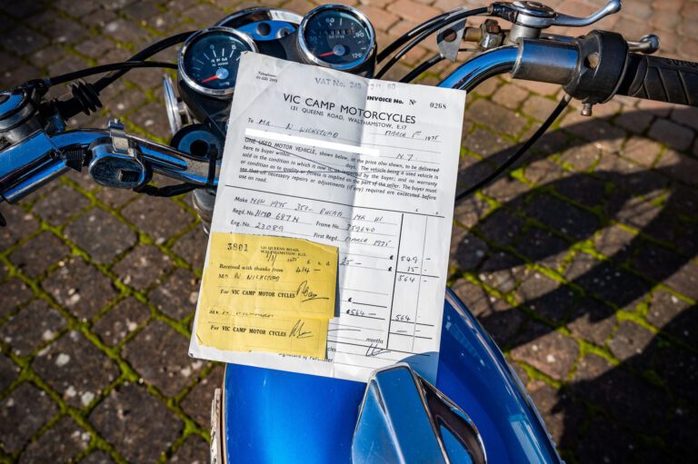 Ducati 1975 purchase receipt