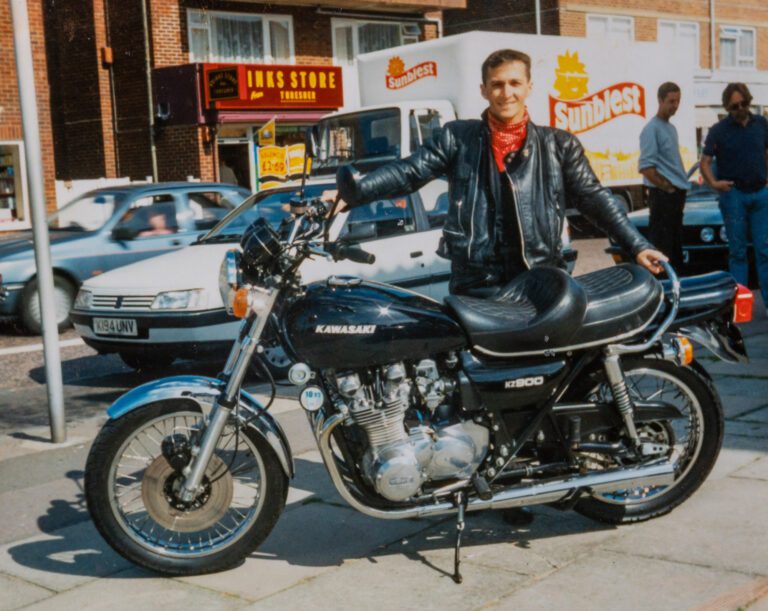 Dick with the Z900 bike immediately after he bought it
